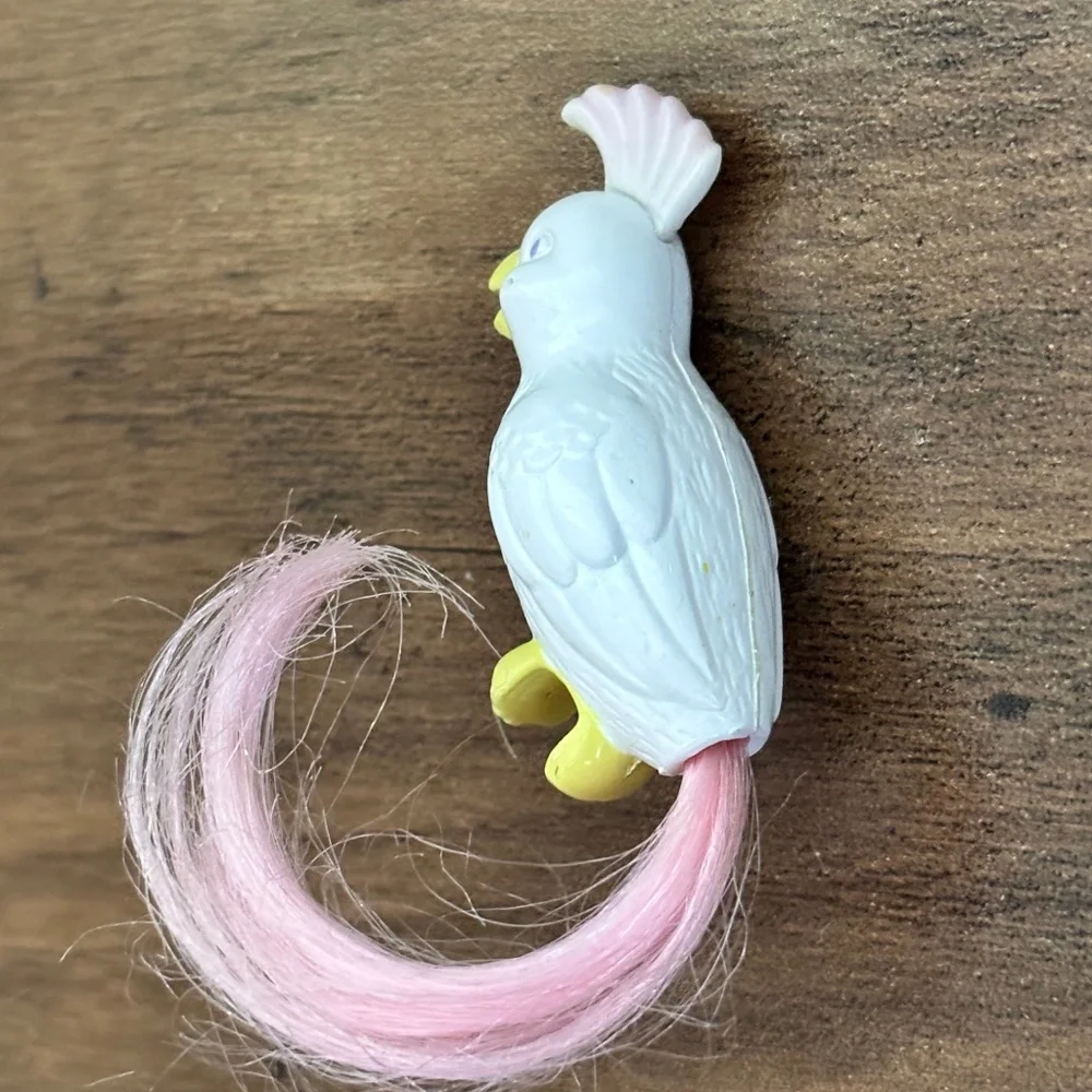 VINTAGE 1990 Mattel Barbie Bird Cage Cockatoo Replacement Cockatiel Bird White